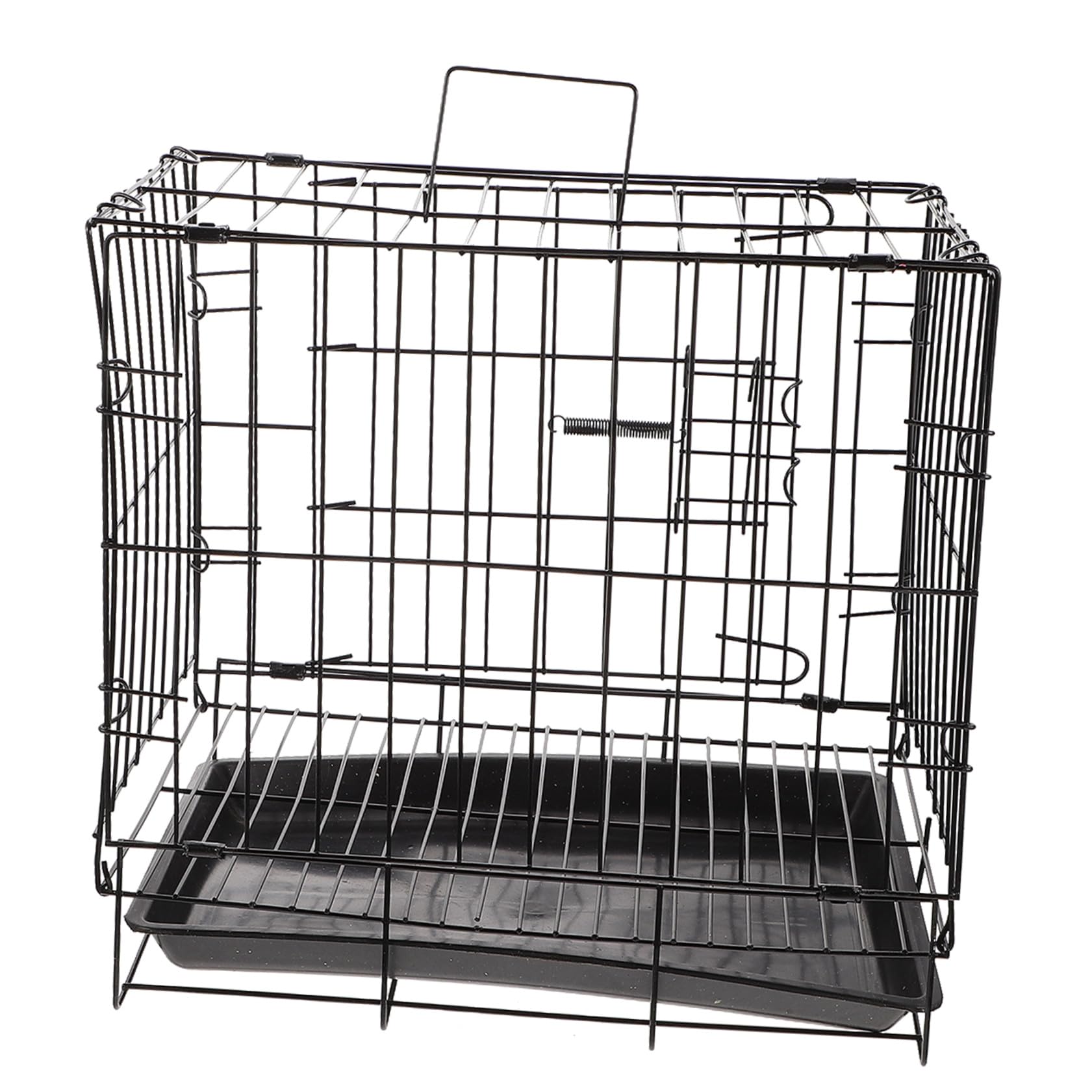 Chenil pour chien de taille moyenne pliable en métal noir résistant