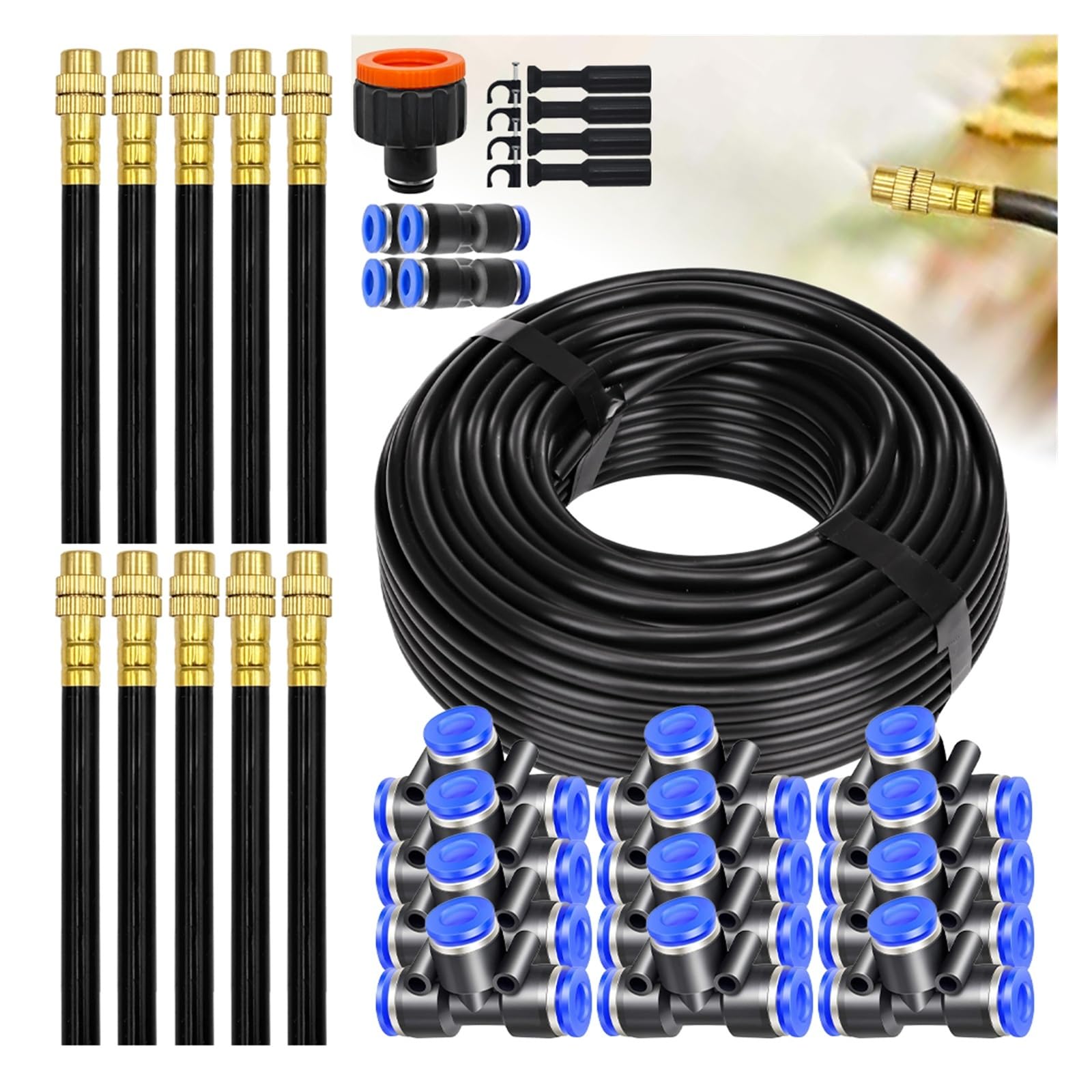 Manguera de riego de jardín de alta presión for limpieza de automóviles | Manguera de plástico for aspersores de alta presión for limpieza de jardines y automóviles.(20M kit)
