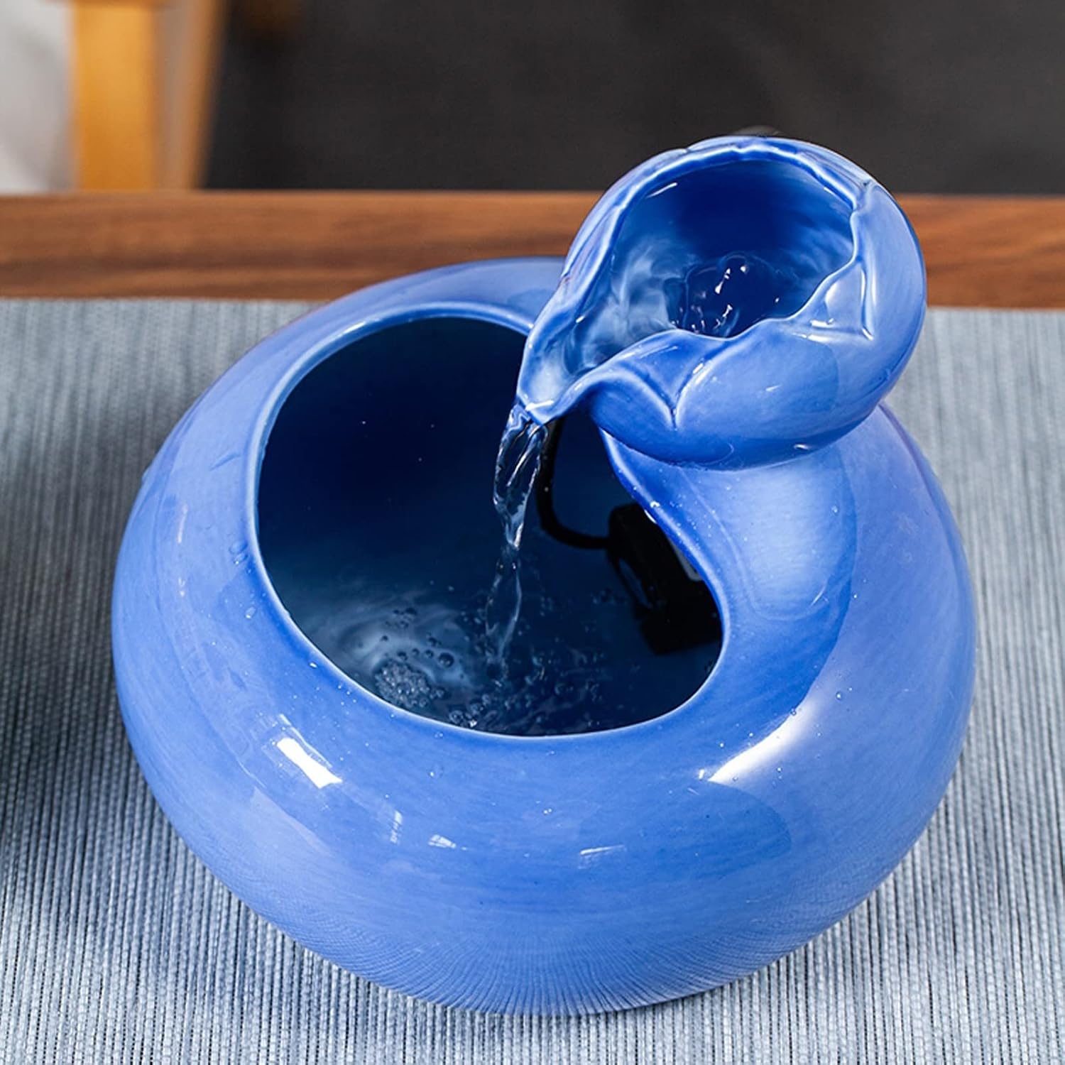 Tabletop Fountains Ceramic Tabletop Fountain Indoor Tabletop Fountain for Indoor and Outdoor Home Decor Tabletop Office, L 7.6" X W 7.6" X H 5.9" Indoor Table,A