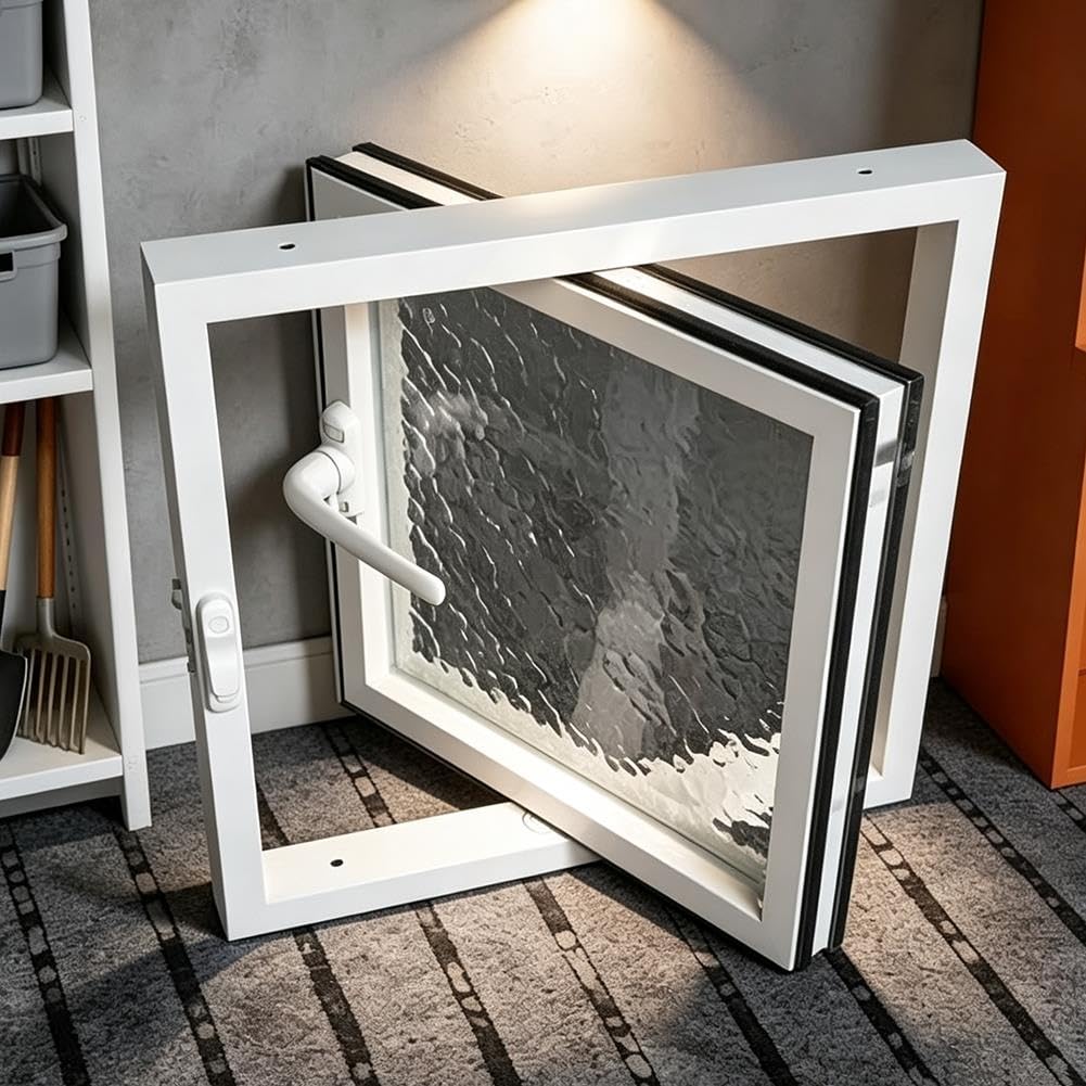 Wodoodporne Okno Piwniczne z Aluminium do łazienki z Klamką