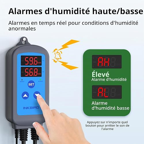 Inkbird Prise Hygrostat, Contrôleur d'humidité pour Reptile Fumage - 4