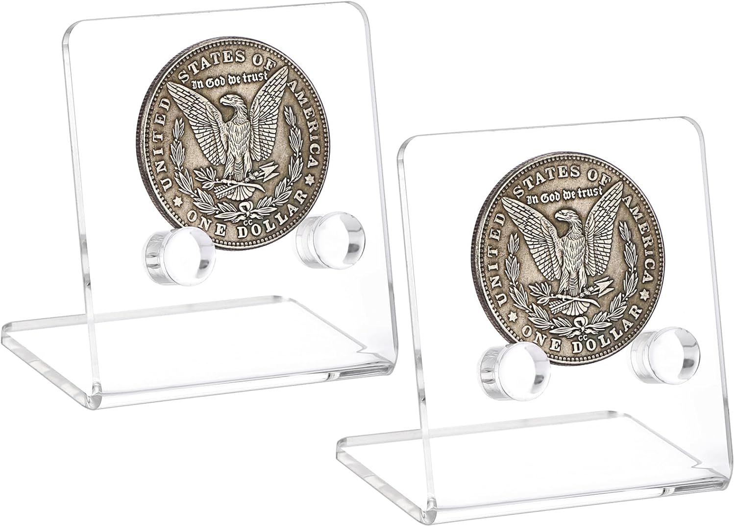 Hipiwe Acrylic Coins Easel Stand Clear Mini Challenge Coin