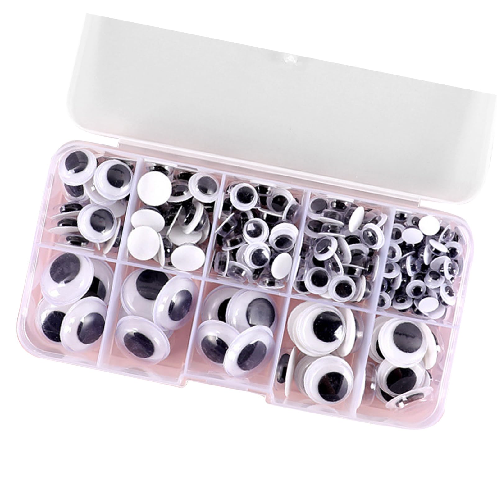 Xjdzineq Adhesive Wiggle Eyes Sticky Craft Sticker Adhesive Wiggle Assorted Size Craft Toy Accessories for Kids