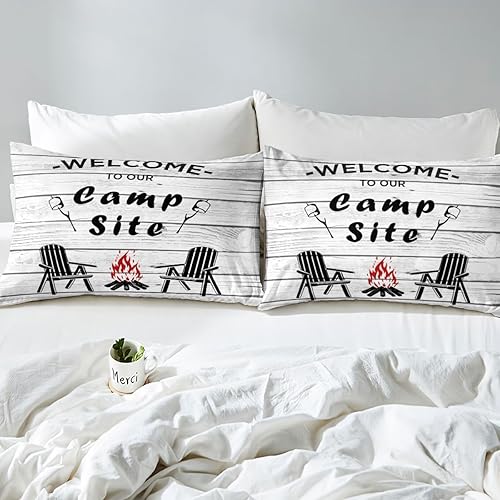 Vista 82 de Erosebridal Sábanas rústicas de granja, sábanas de camping feliz, juego de sábanas para decoración de cámper para niños, adolescentes, mujeres
