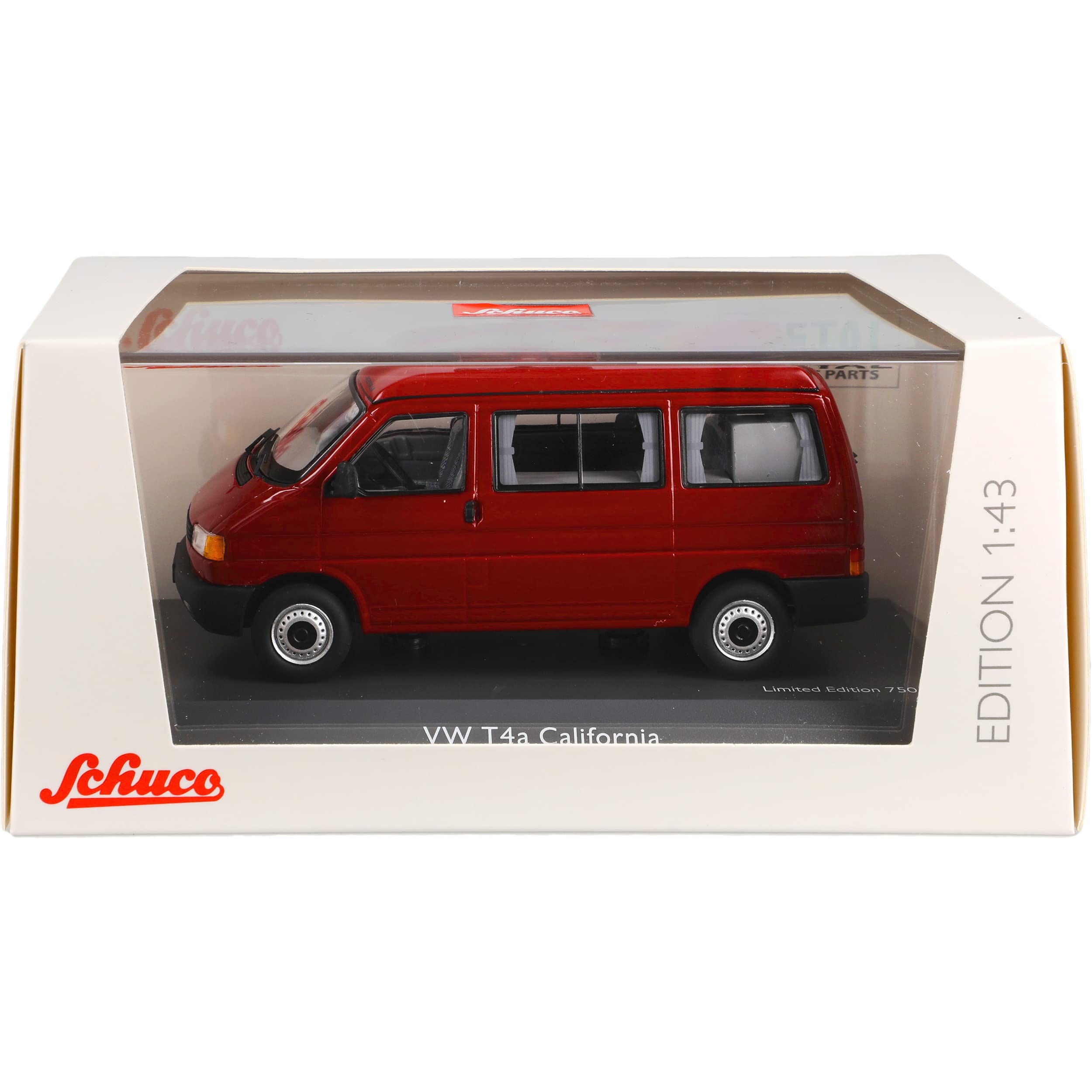 V*W T4 a Californ. Personen Transporter Rot 1990-2003 1/43 Modell Auto