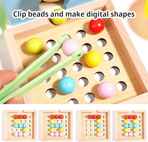 Miniatura 4 de Máquina de chicles de madera de 9.6 pulgadas, juguetes Montessori para niños de 3, 4 y 5 años, juguete de actividades de aprendizaje preescolar para