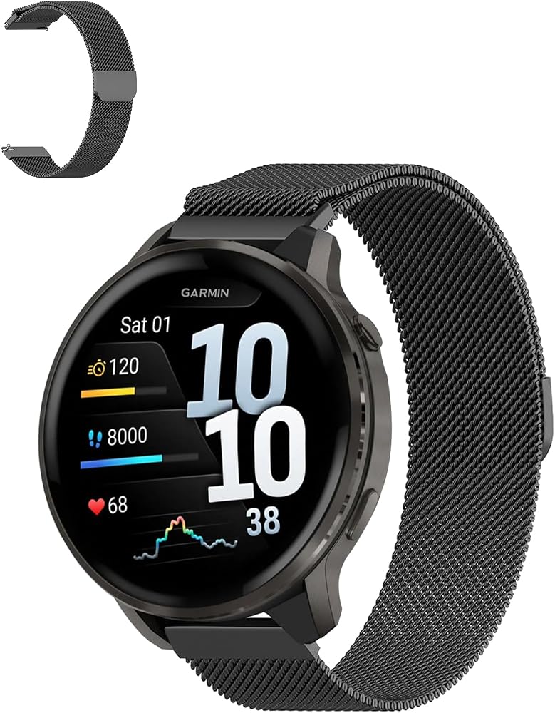 Amazon.com: for Garmin Venu 4 Band 45mm – Stainless Steel Magnetic