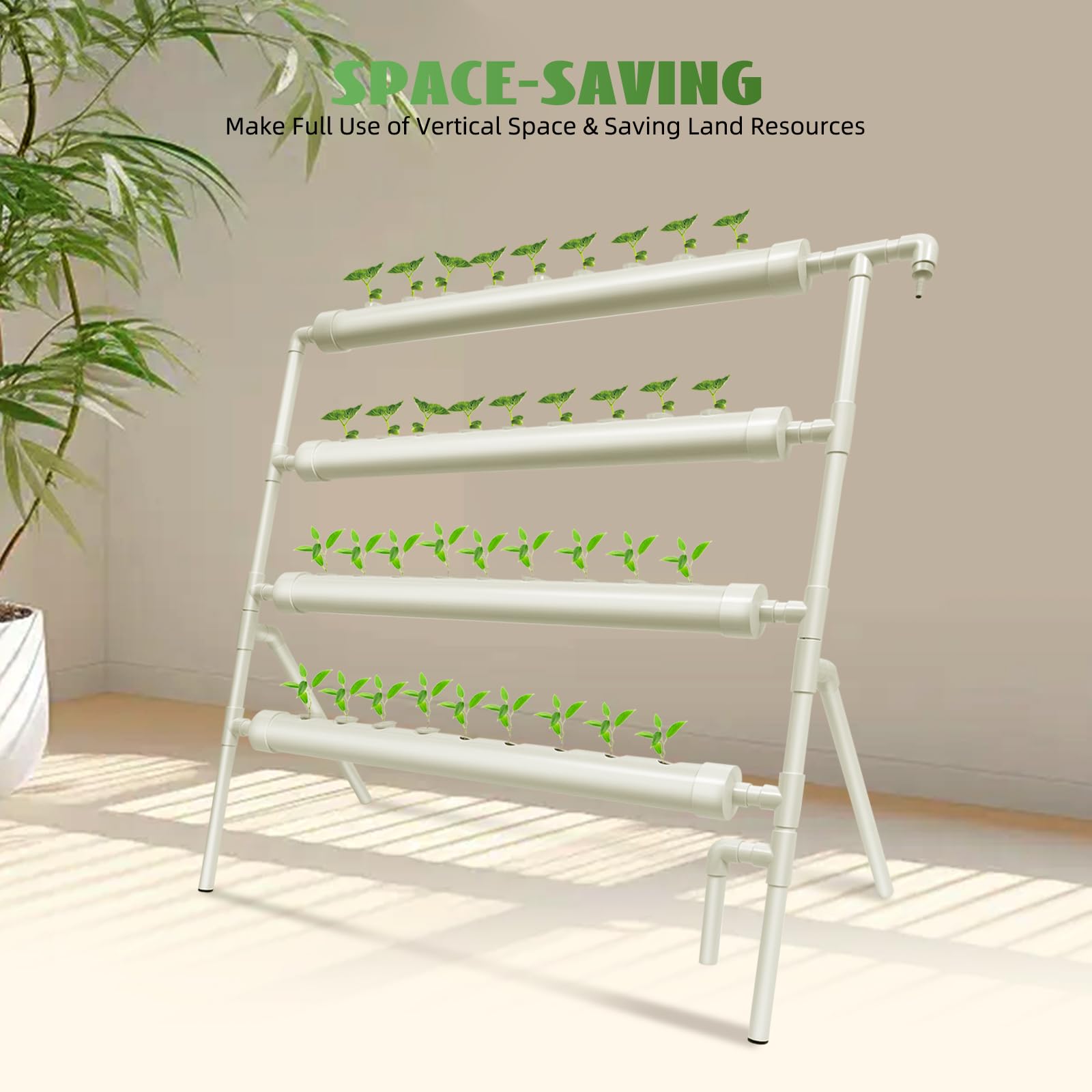 Sistema hidropónico hidropónico para cultivo de plantas sin tierra, 36 plazas, 4 capas, plantas, verduras, hidroponía para casa, balcón, jardín, balcón (capa individual 36 agujeros)