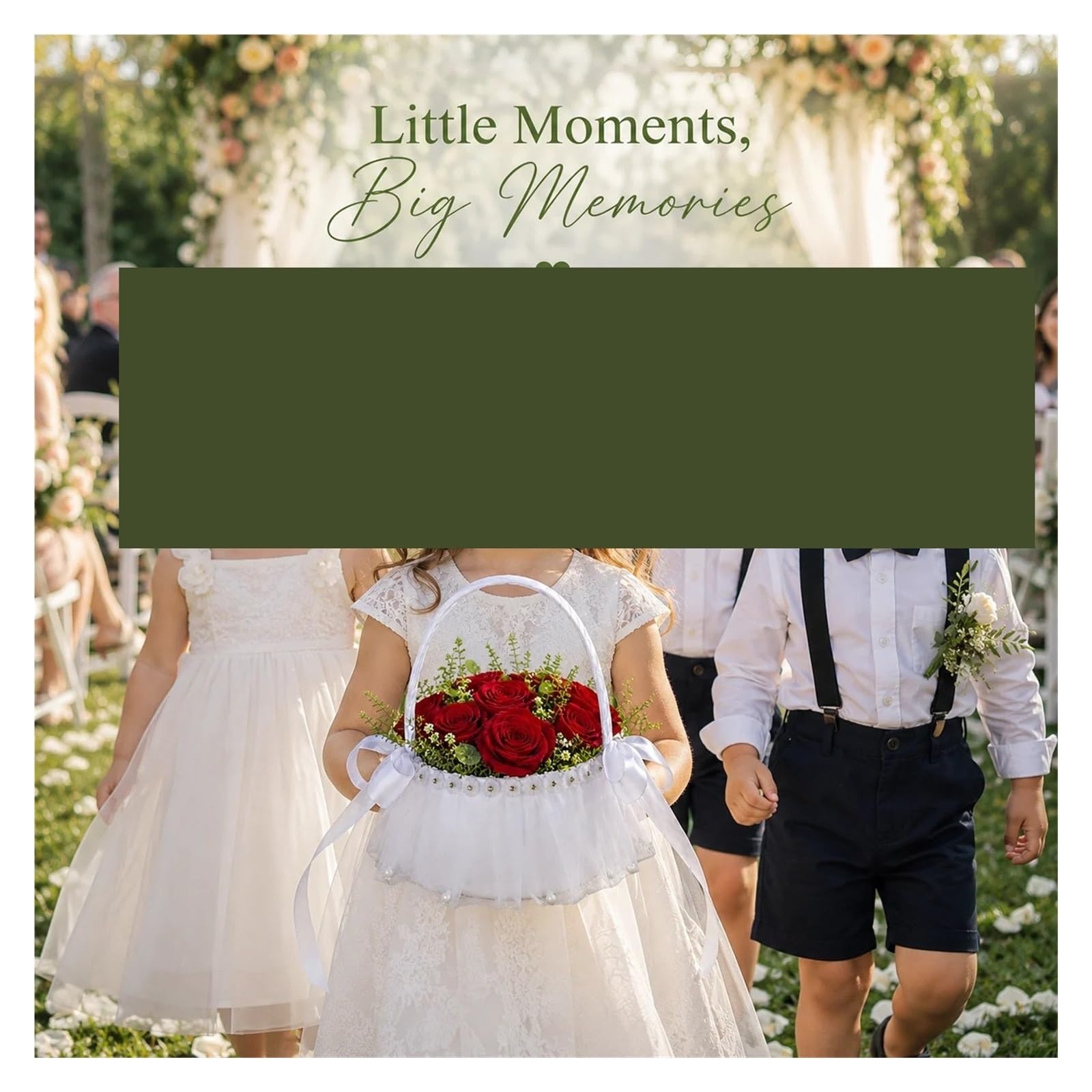 Blumenkörbchen Hochzeit 2 Stück weißer Tüll-Hochzeitsblumenkorb