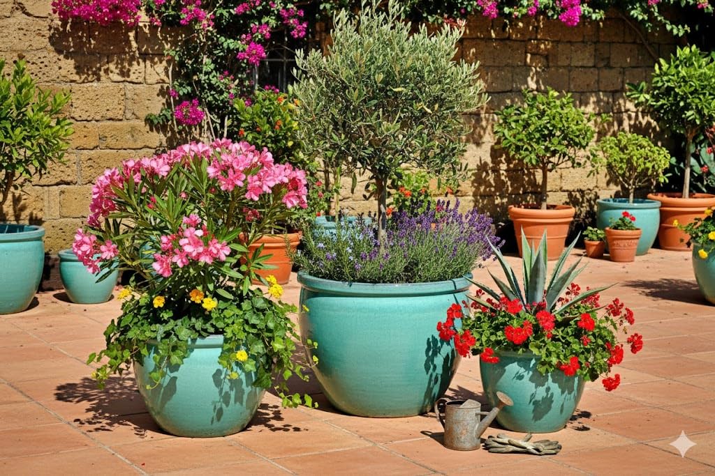 Pflanzkübel Pflanzgefäß Blumentopf Jadegrün frostfest ! 3 Größen wählbar (38 cm)
