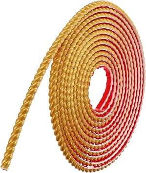 uxcell Peel and Stick Molding Trim for Walls 0.4" x 16 ft Gold