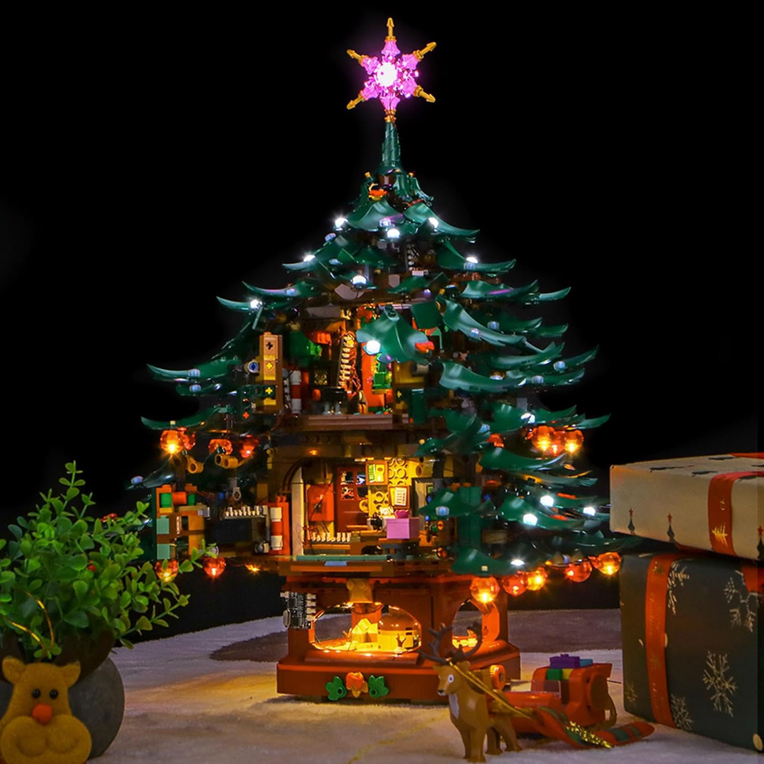 LED Lighting Compatible with Lego 41843 Family Christmas Tree Decoration - JUST Lights,Light Kit Compatible with Lego 41843 Christmas Decor,NOT Included The Model Set