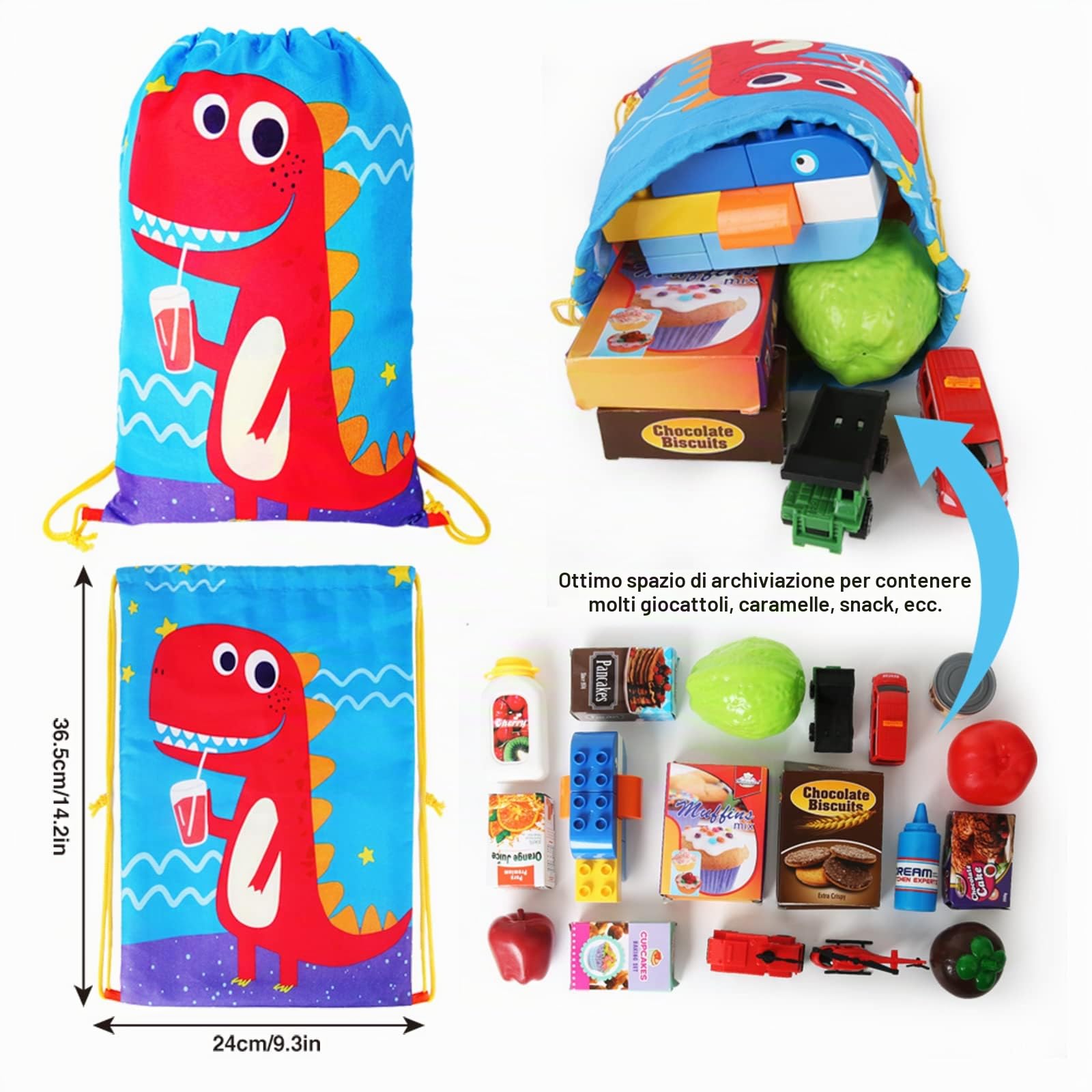 kramow Sacche Bambini Bambina, Gadget Natale Bambini, Gadget Compleanno, Sacca Sportiva, Borse Bambina, Regalino Fine Festa 6 7 8 Anni, 10-12 Pezzi
