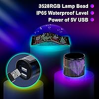 Vista 4 de HESIMING Letrero LED de 18.7 x 4.7 pulgadas para automóvil, letrero LED controlado por aplicación Bluetooth, letrero LED programable flexible USB 5V