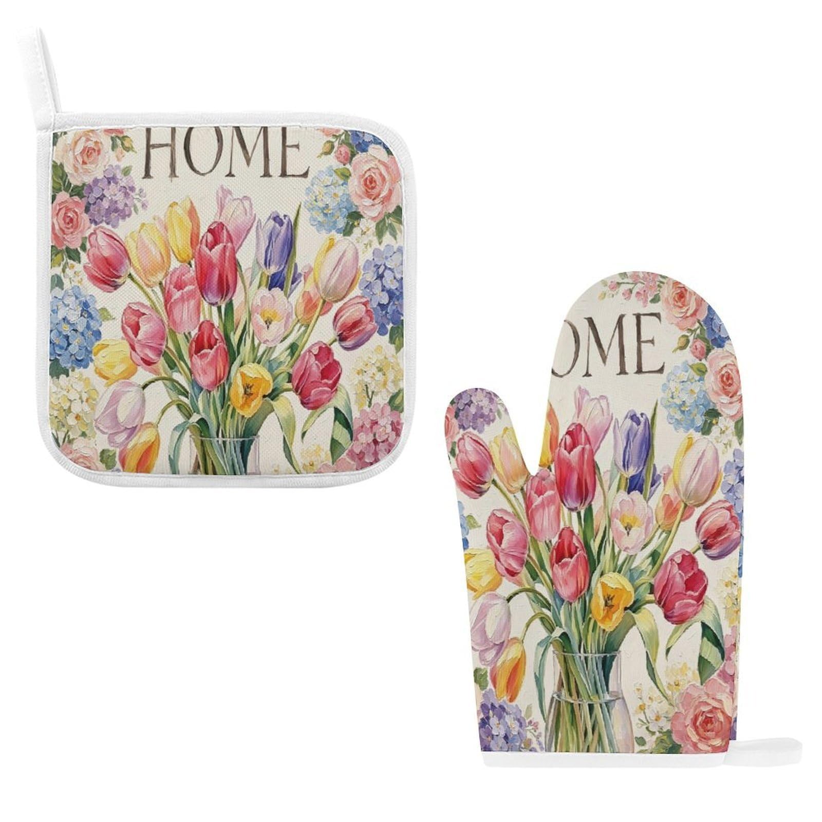 Fodpand Style Floral Oven Mitts And Pot Holders Sets