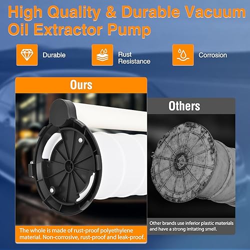 Miniatura 6 de GOOACC Bomba Extractora de Aceite para Cambio de Aceite Bomba de Vacío 7L Kit de Herramientas Extractor Manual de Fluidos con 4 Tubos y Orificio de