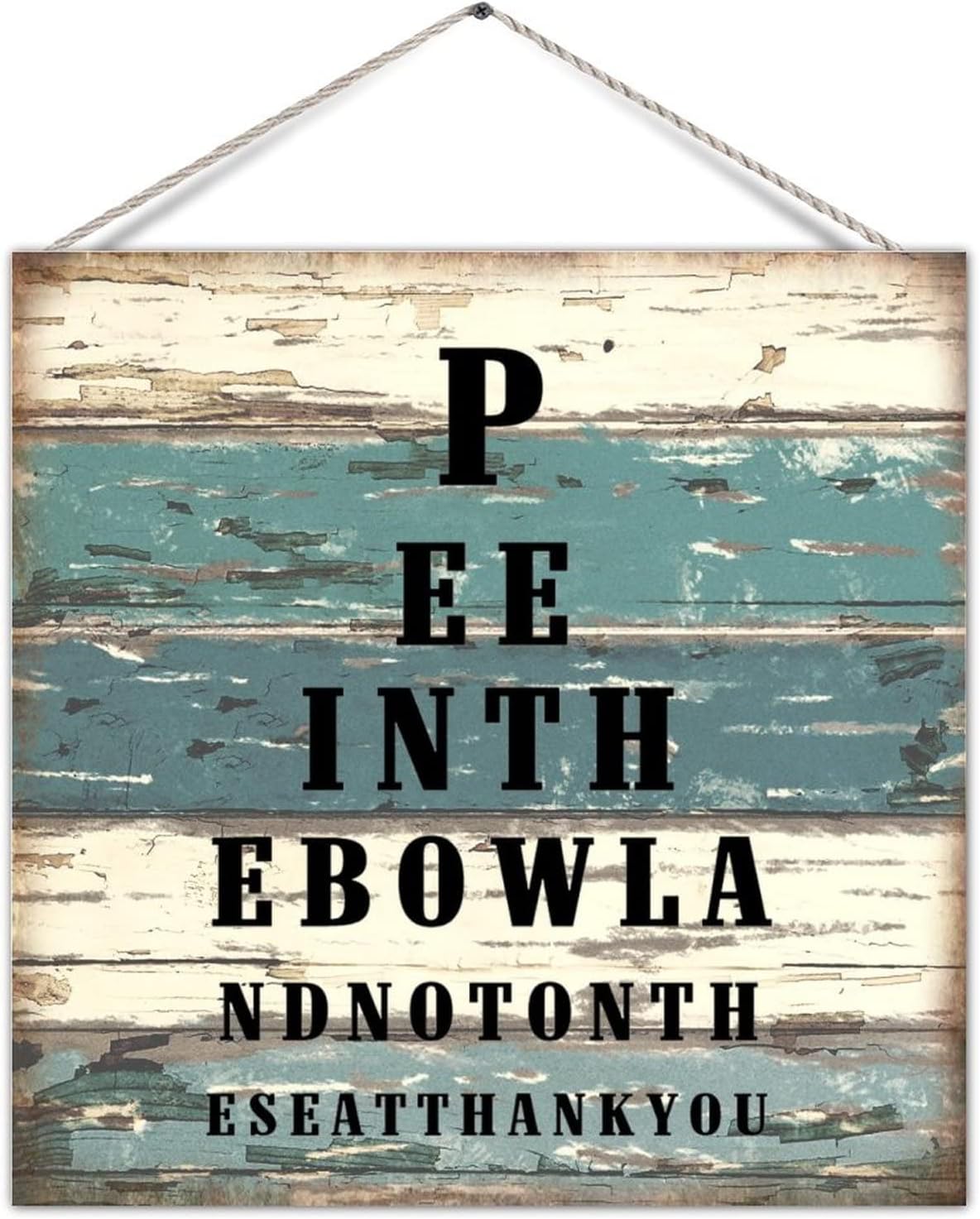 Funny Bathroom Sign Plaque Pee in The Bowl and Not on The Seat Thank You Nostalgic Wood Craft Sign Plank Hang Sign Inspirational Bathroom Wall Hang Decorations for Toilet Toilet Bathroom Decor 12in