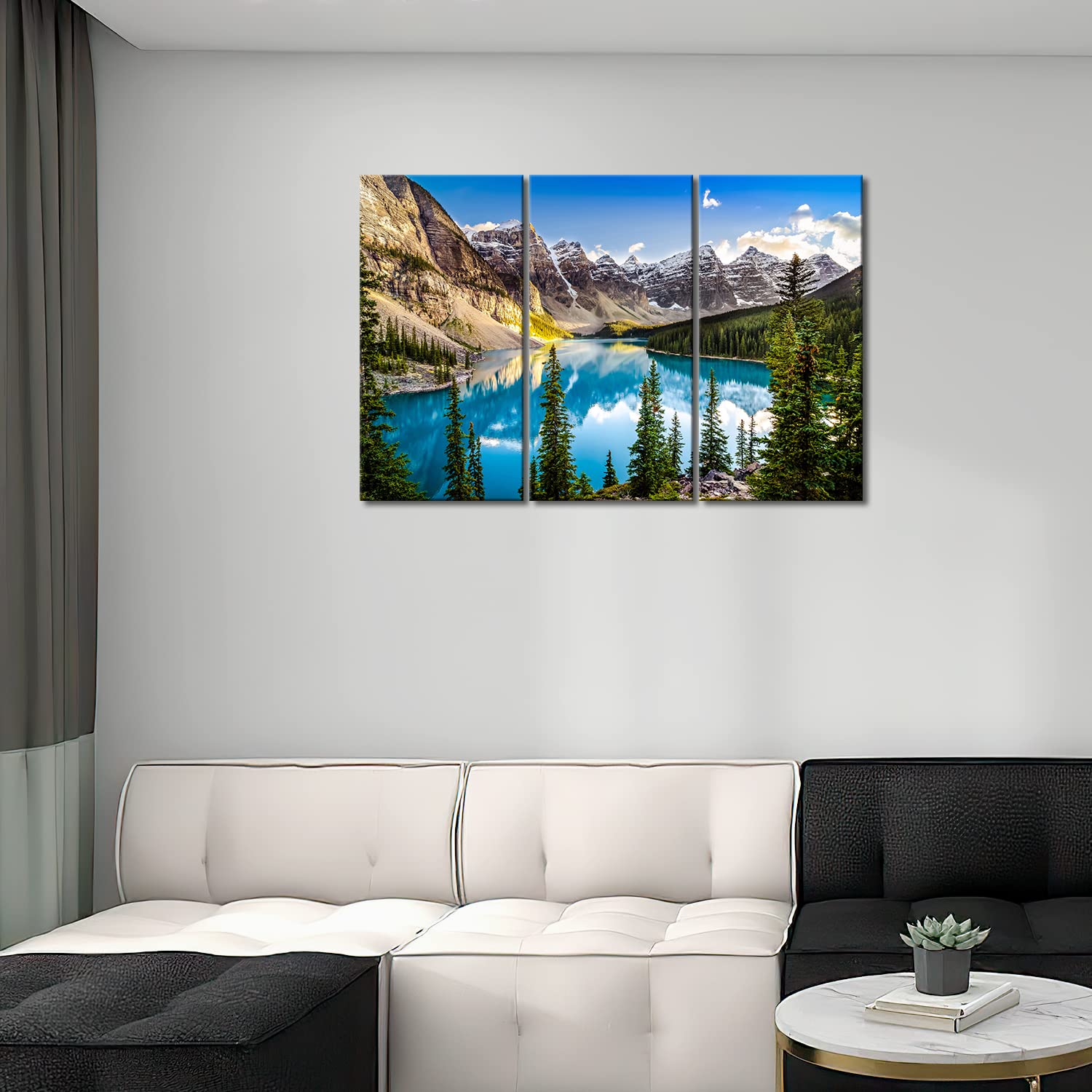 Mountain Wall Art Rocky Mountain 3 Pieces Colorado Snow Mountain National Park Landscape Modern Artwork Painting Print On Canvas Picture for Living Room Home Decoration