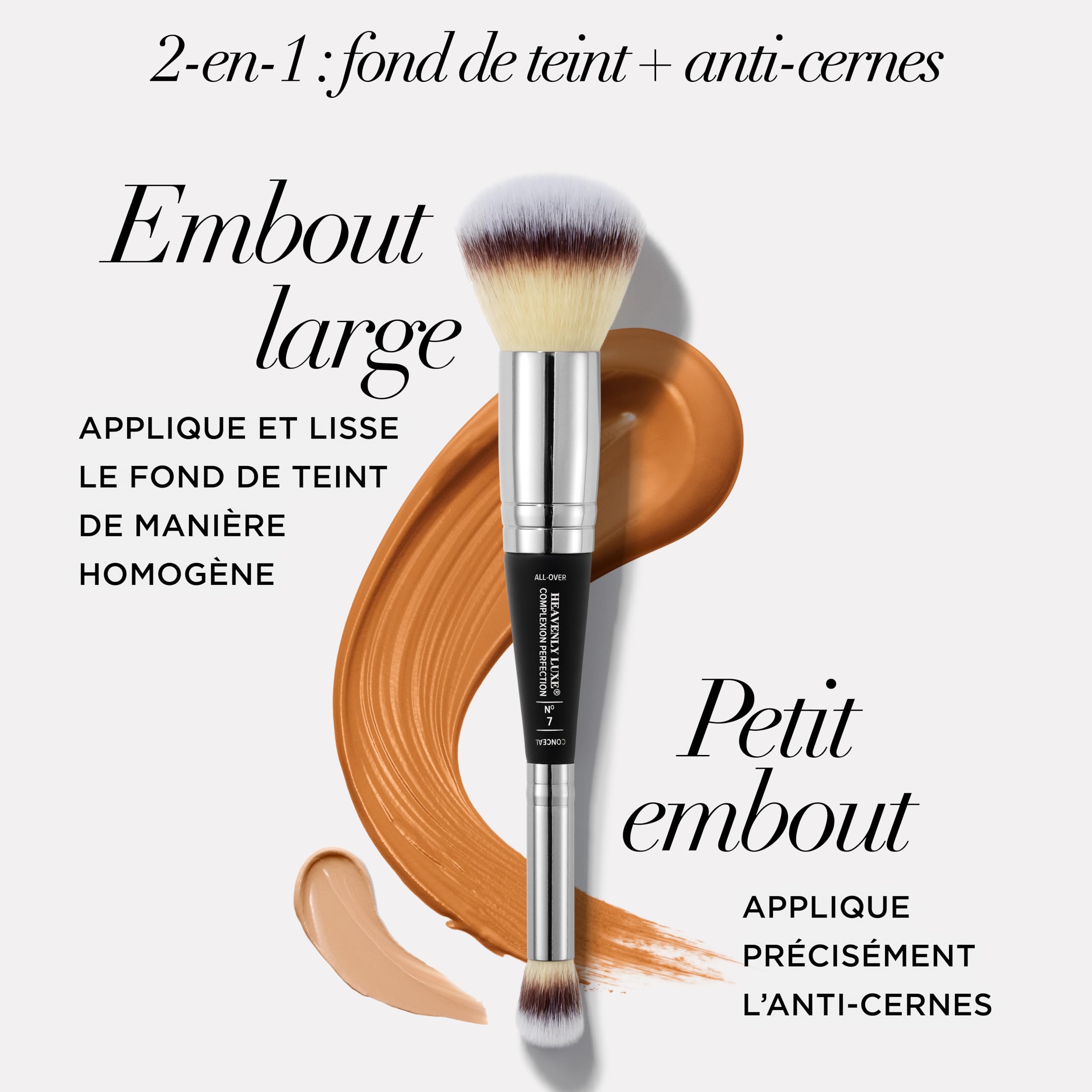 IT Cosmetics, Lot de 2 produits, Crème CC+ Anti-Âge Your Skin But Better, Haute Couvrance, Waterproof, Fini Naturel, 32 ml, Teinte Fair Light + Heavenly Luxe #7, Pinceau Double Embout