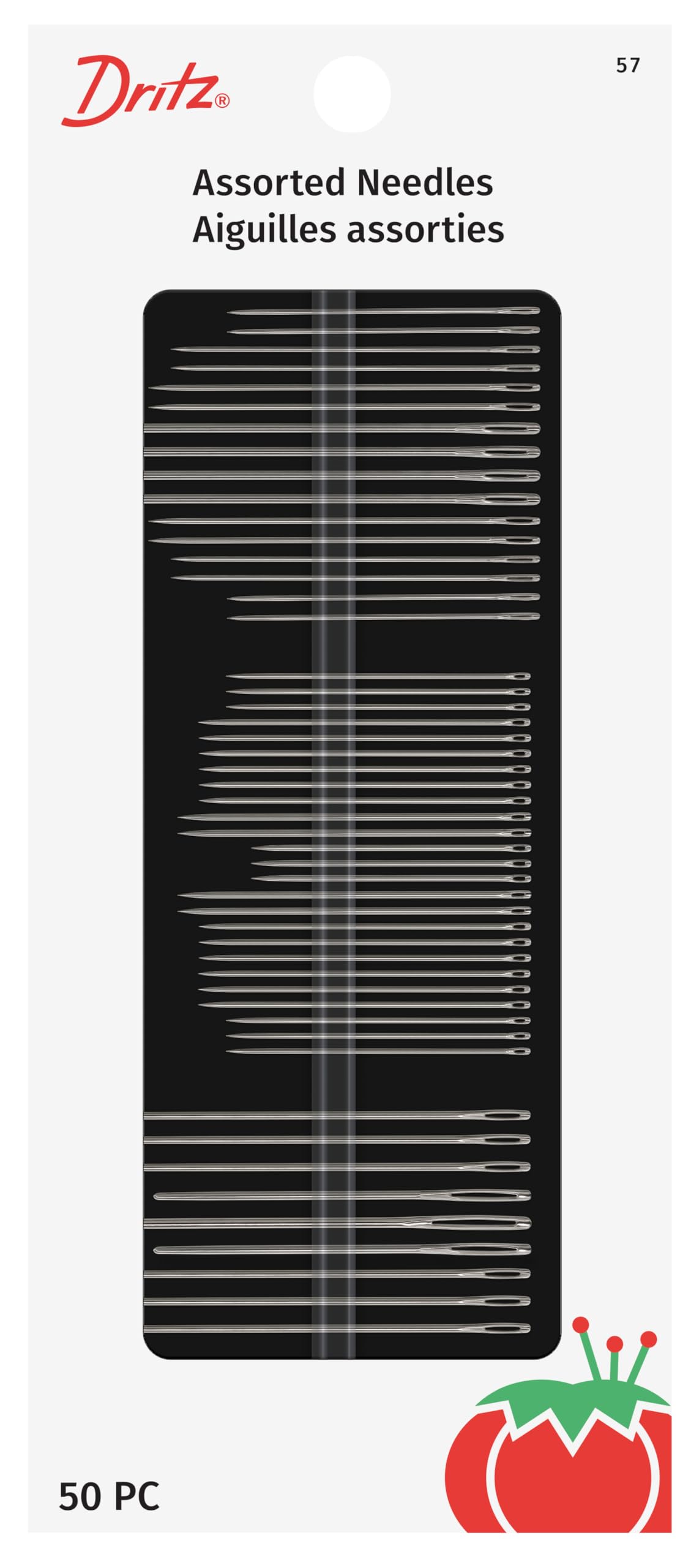 Dritz 57 Hand Needles, Assorted Styles & Sizes (50-Count)