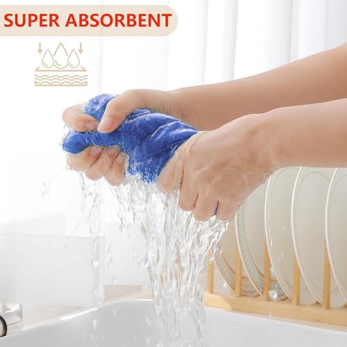 Miniatura 3 de Homaxy Paños de cocina de 100 % algodón, ultra suaves, absorbentes, de secado rápido, 12 x 12 pulgadas, paquete de 6, arándano