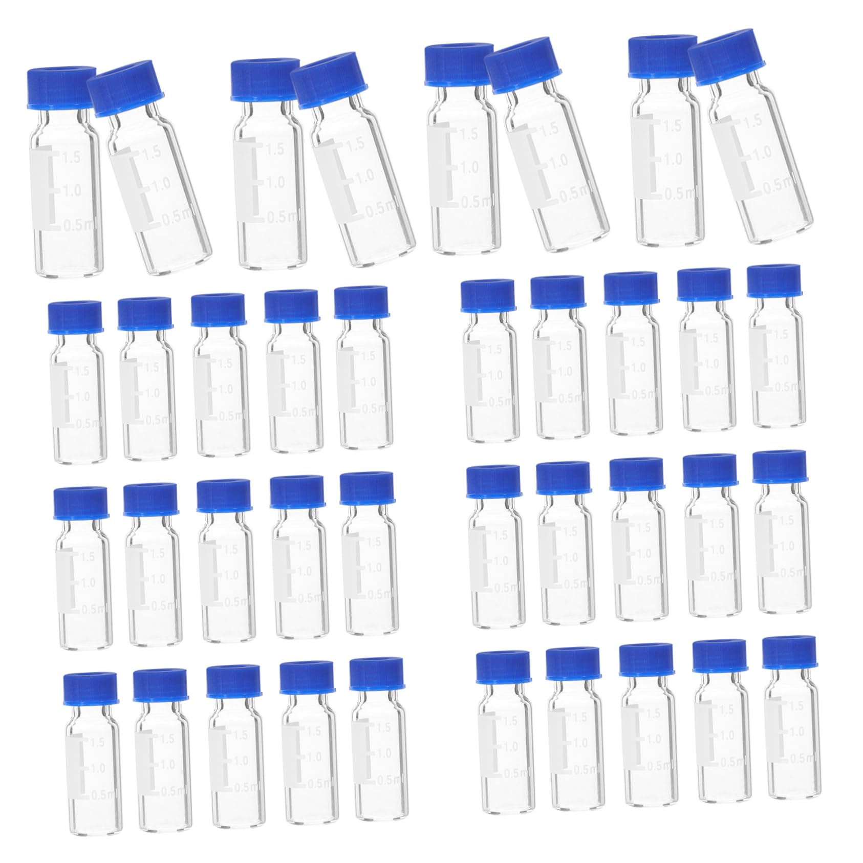 100 Frascos de Vidrio Azul de 2 Ml con Tapa, Sello Hermético Que Asegura la Integridad de Muestras para Experimentos y Proyectos de Investigación