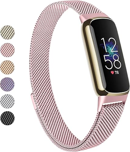 Correa de metal compatible con Fitbit Luxe Bands, correa de repuesto ajustable de malla de acero inoxidable para Fitbit LuxeLuxe Special Edition