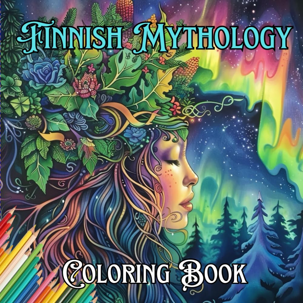 Finnish Mythology Coloring Book for Adults and Teens: A Relaxing Coloring Adventure Through Finnish Gods, Kalevala, and Enchanting Folklore