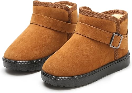 Miniatura 6 de DADAWEN Botas de nieve para niños y niñas pequeñas, impermeables, con forro de piel para exteriores, antideslizantes, cálidas