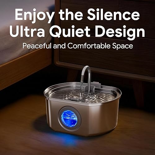 Cat Water Fountain Stainless Steel: 108oz/3.2L Cat — alternate angle