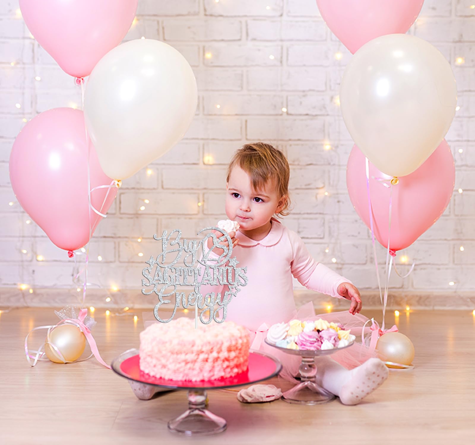 Sagittarius Baddie Birthday Banner - Gold Glitter Zodiac Sign Decor, 7.7ft Long, DIY Hanging