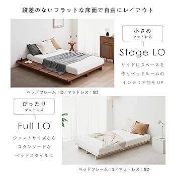 セール中　51 VENTOTA　ベッドフレーム Ekuldo-L（エクルド-L） あす着] S/SD/D シングル セミダブル ダブル すのこベッド