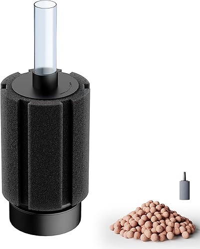 Miniatura 8 de Filtro de esponja para acuario de 80 a 150 galones con piedra de aire y medios de cerámica, filtros silenciosos para tanque de peces para cría de 1