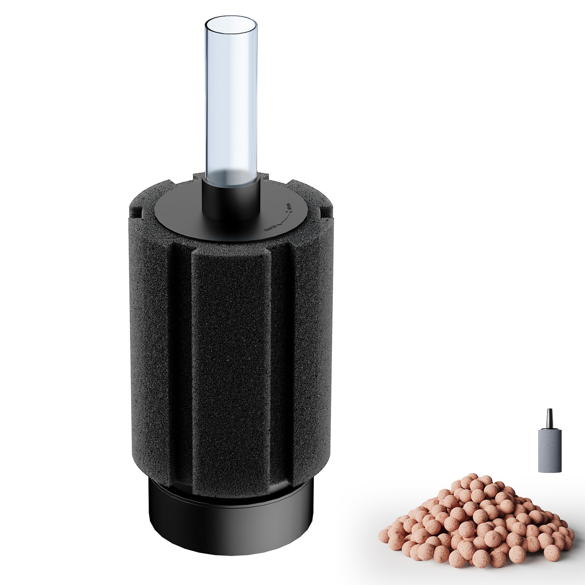 DVHEY 10-50Gal Aquarium Sponge Filter with Ceramic Media and Bubble Diffuser Ultra Quiet Fish Tank Filters fit Breeding Fry Betta Shrimp Fish Tank — image 1