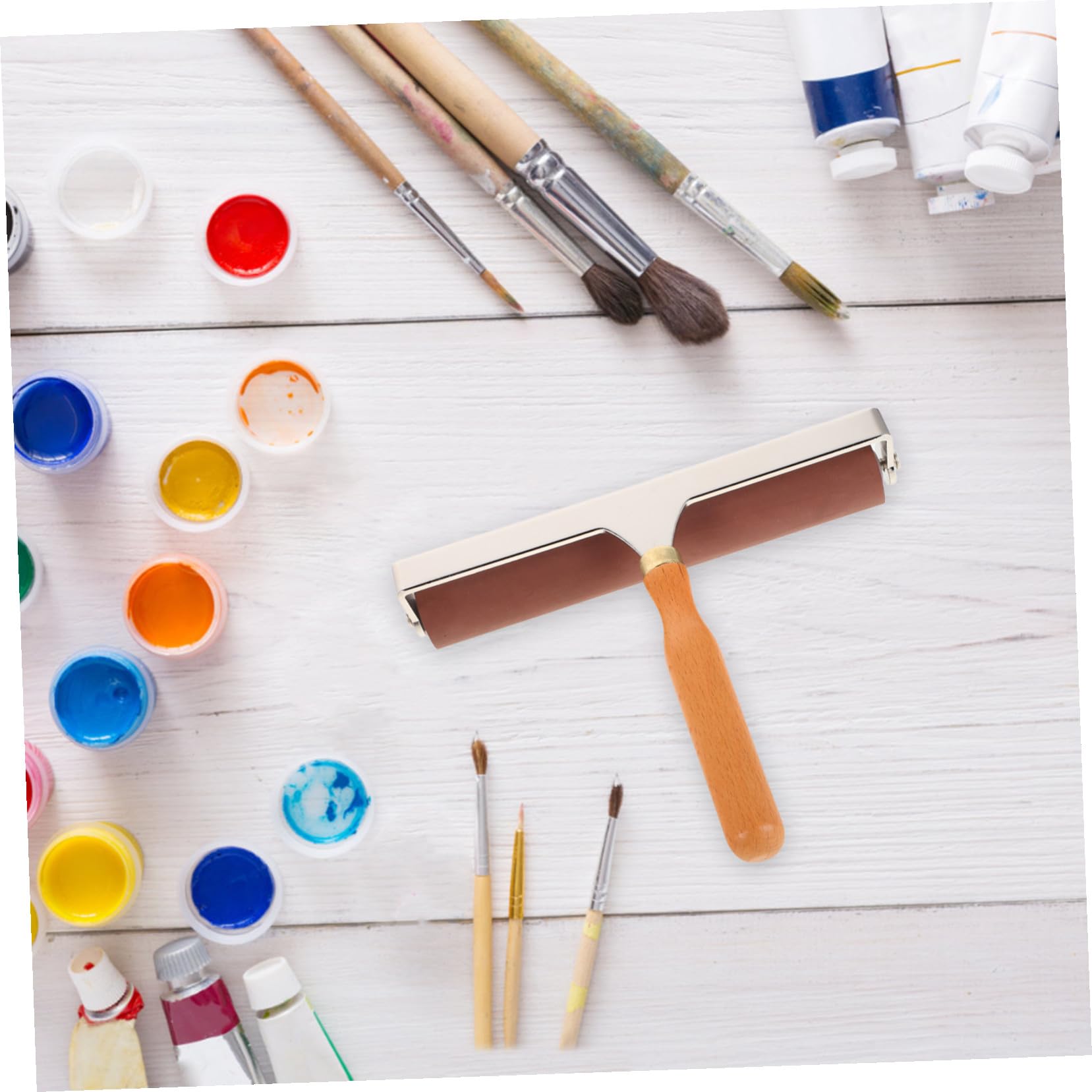 Homoyoyo Rodillo de Goma para Impresión Rodillo de Tinta para Artesanía Aplicación Uniforme para Grabado Artístico Manualidades Estampado y Decoración Papel Tela y Vinilo