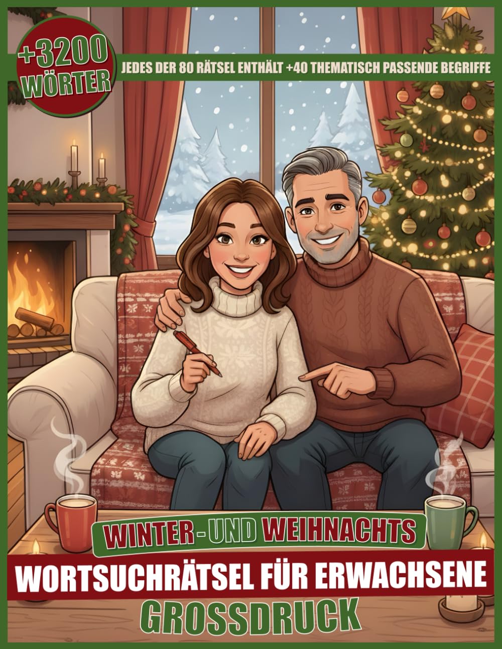 Winter- und Weihnachts-Wortsuchrätsel für Erwachsene: Großdruck-Rätselbuch zum Ausruhen und Entspannen
