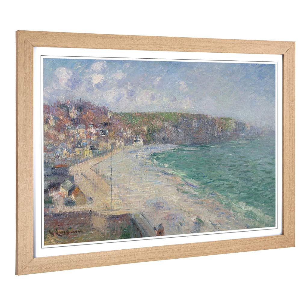 Big Box Art Framed Print of Gustave Loiseau Beach and Cliffs Design | Wall Art Picture | Home Decor for Kitchen, Living Room, Bedroom, Hallway, Oak, A2 / 24.5x18 Inch / 62x45cm
