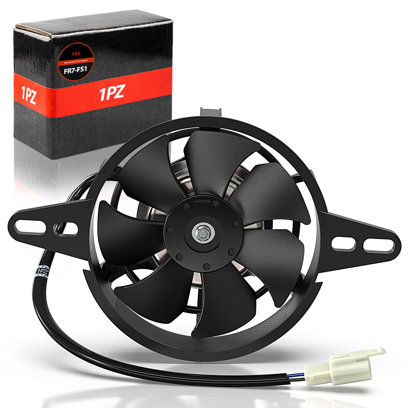 1PZ FR7-FS1 Moto Radiateur Ventilateur de Refroidissement par Aspiration Électrique - Pièce de Moto Universelle 12V 15W, Diamètre Personnalisé de 120mm, Adapté aux Vélos 150cc/200cc/250cc, VTT, Karts