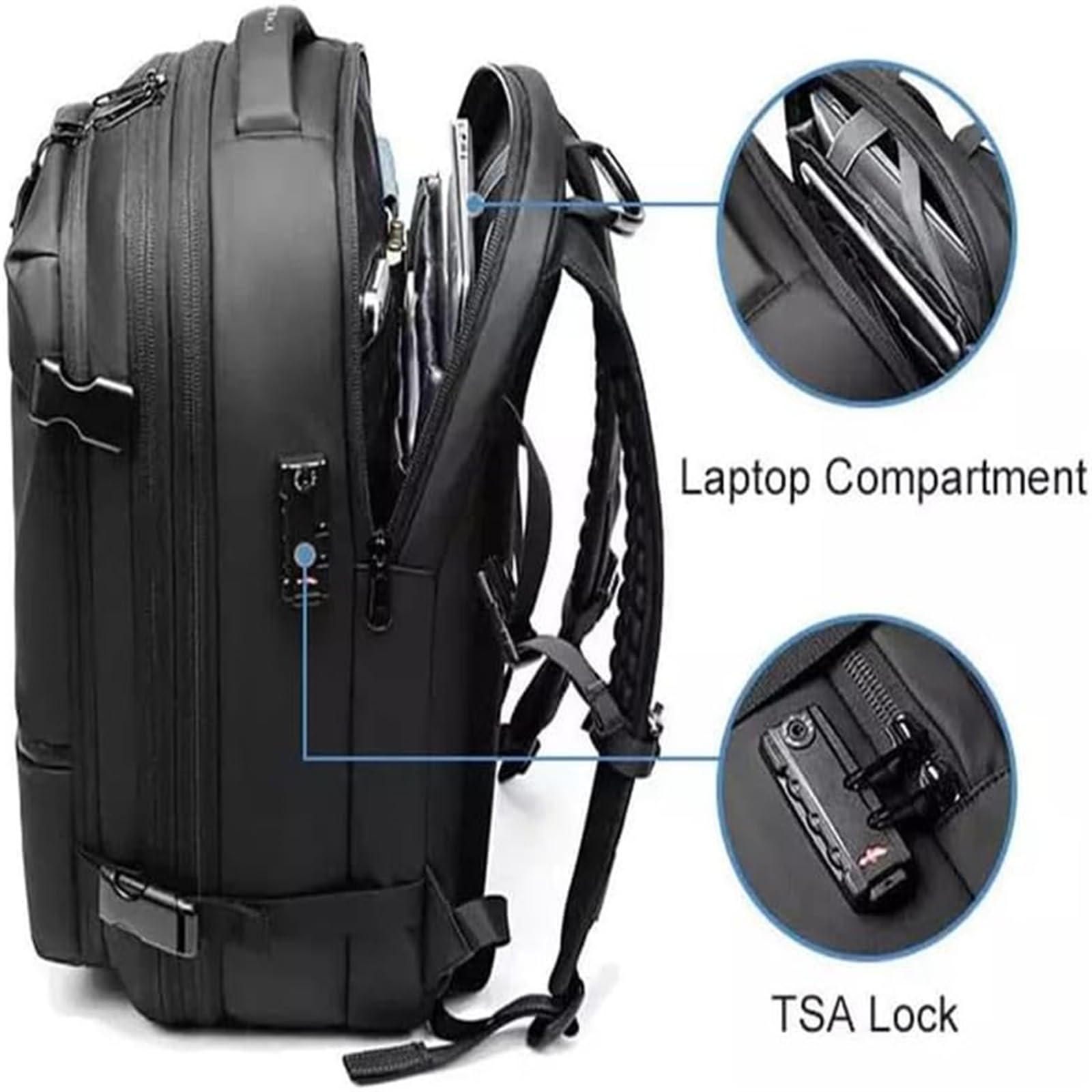 Zaino Da Viaggio Sottovuoto Vacpack Con Pompa Elettrica Integrata, Lucchetto E Scomparto Impermeabile – Bagaglio A Mano Rosa Per Aereo