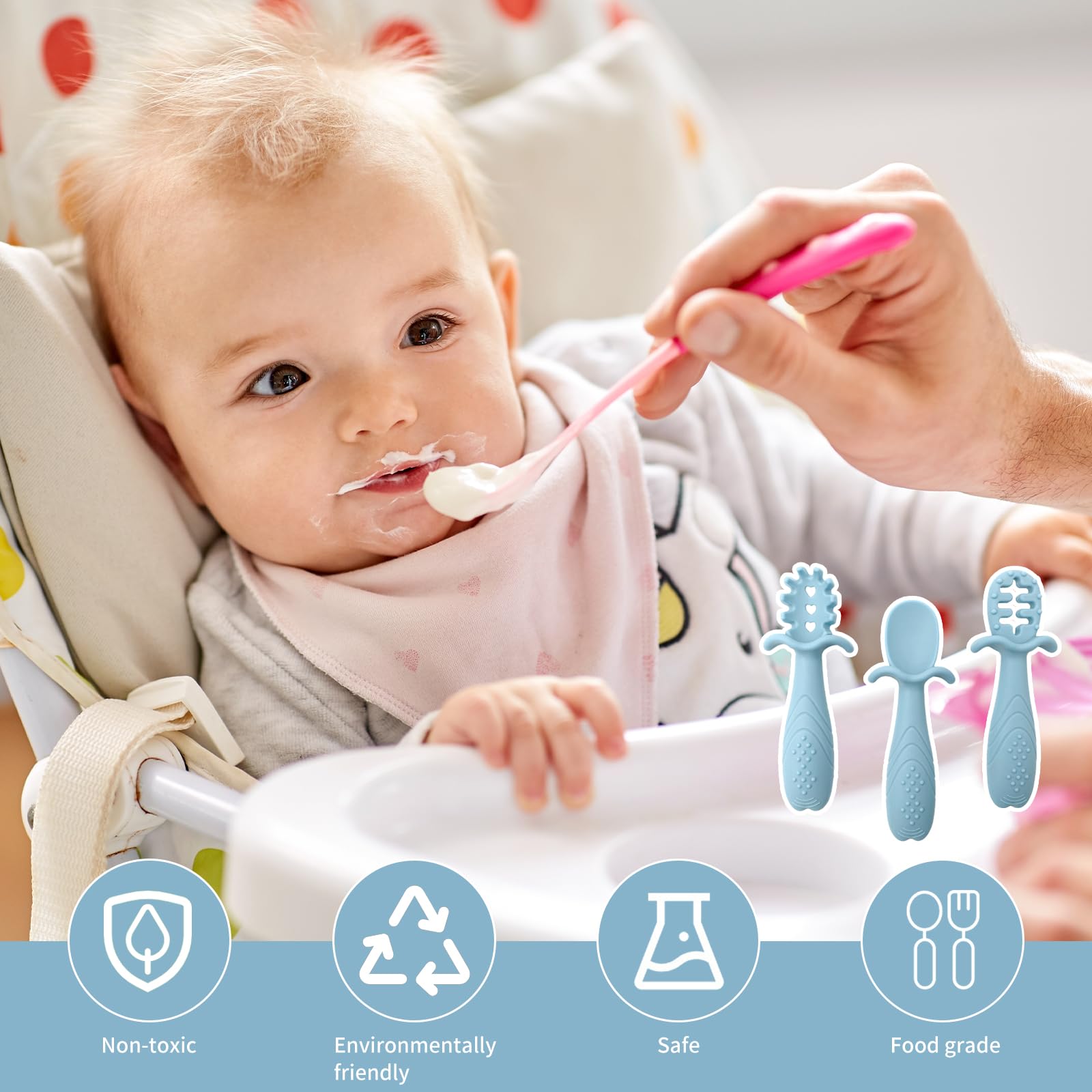 PandaEar Lot De 6 Cuillères D'Apprentissage En Silicone | WhichOne