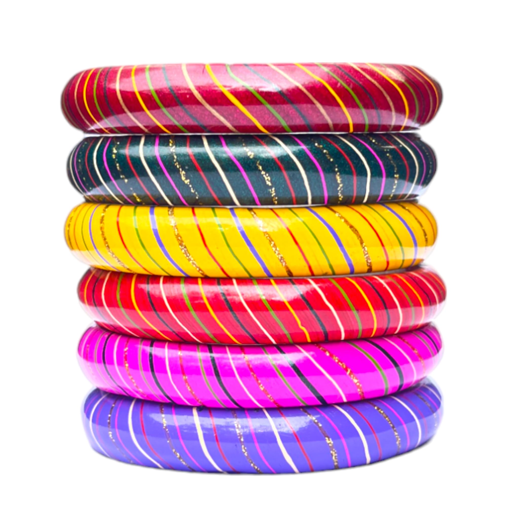 Aaroz and Company Traditional Rajasthani Leheriya Lac Bangles for Women Pack of 6 (2.4) (B0CTXN17Y3) Amazon Price History, Amazon Price Tracker