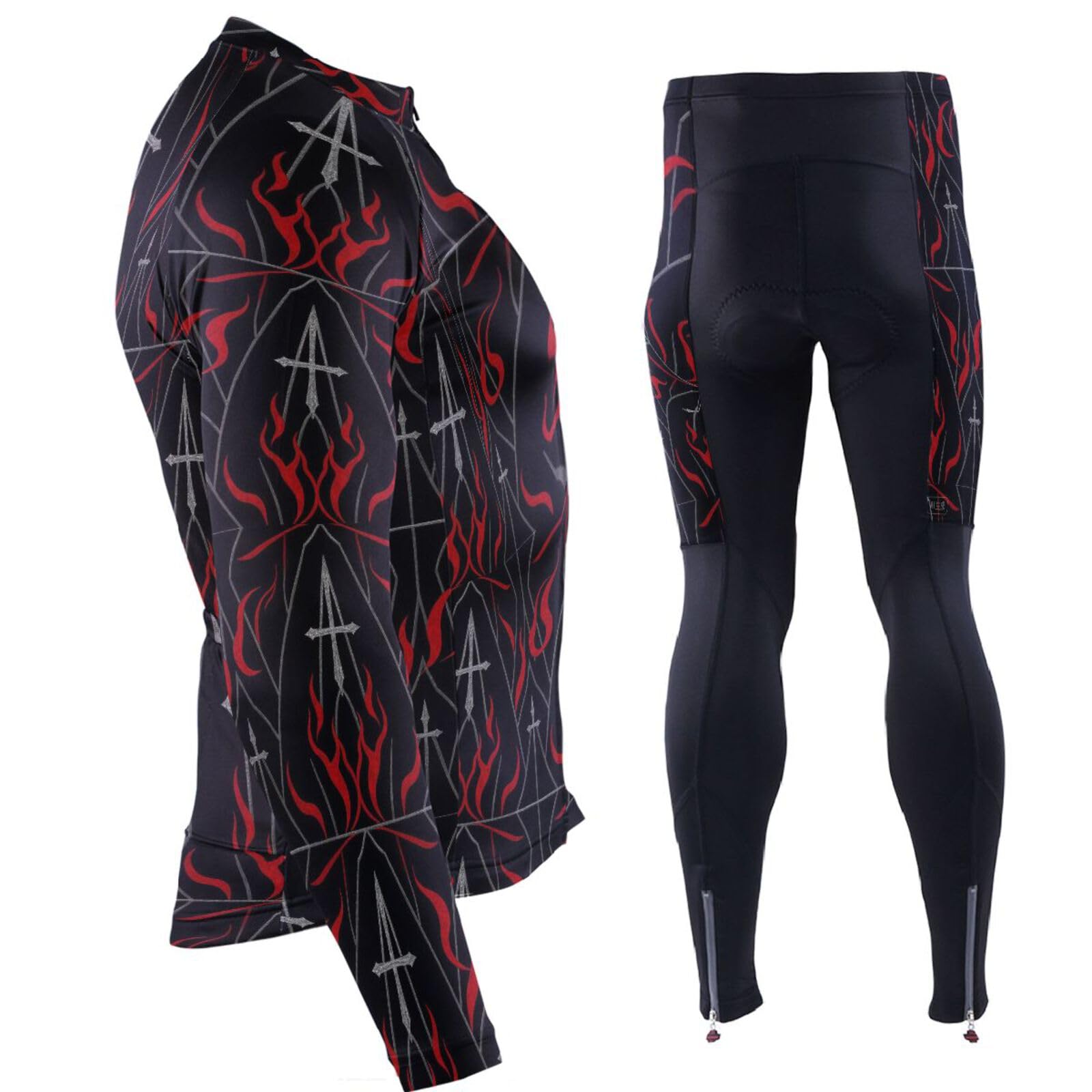Herren Radtrikot mit Taschen Leichtes Radtrikot Herren Lang 3D Gepolstert