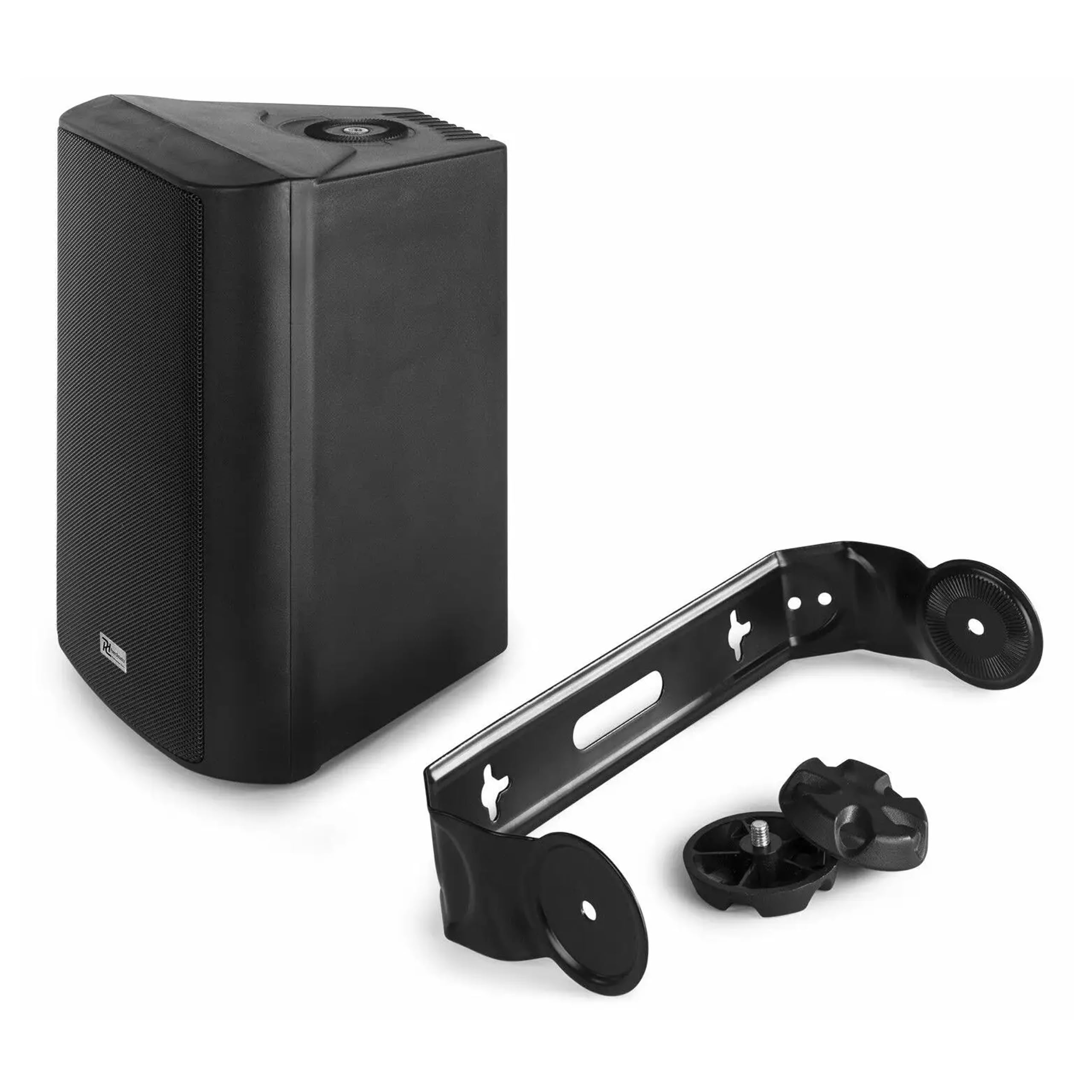 Power Dynamics Conjunto de Altavoces Exteriores - 4 Altavoces 150W IPX5, Amplificador PRM240 240W, Bluetooth, Reproductor MP3 USB/SD, Soportes de Montaje, Cable de 50m