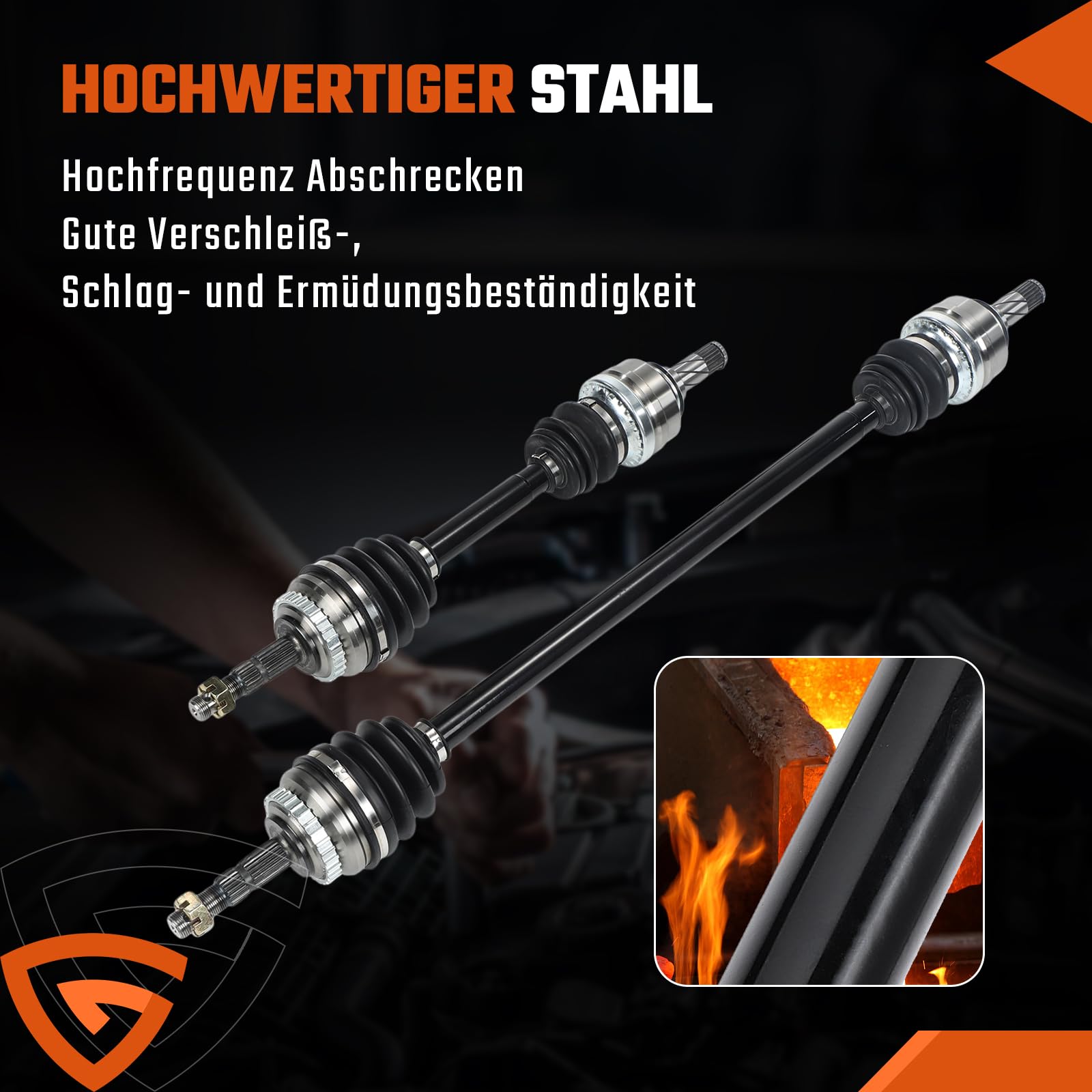 2x Antriebswelle mit ABS-Zahnring links & rechts Gelenkwelle Vorderachse Kompatibel mit Opel Corsa C X01 Kasten/Schrägheck 24427064 26076879
