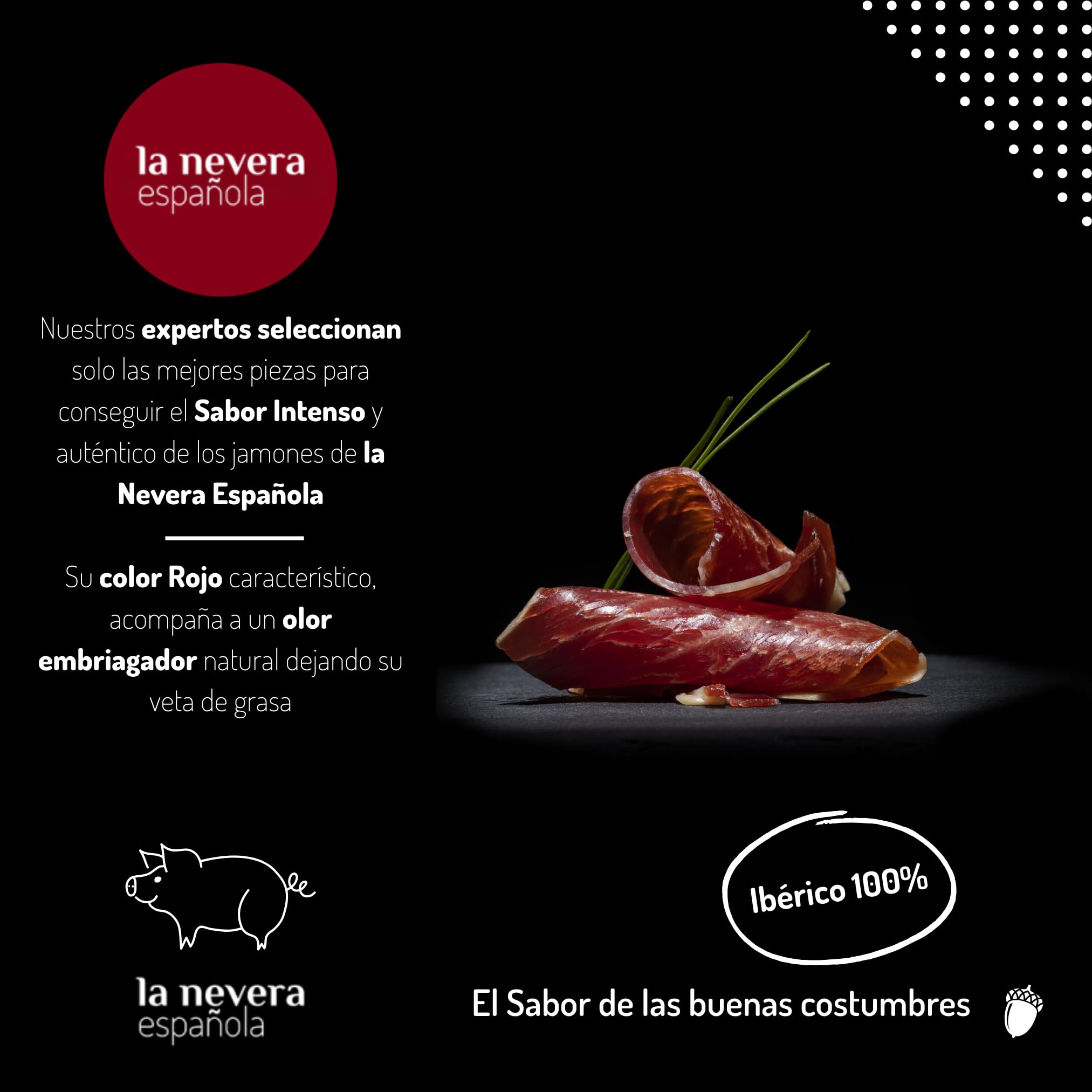 Jamón Ibérico Affettato La Nevera Española - Buste sottovuoto. (Spalla di Bellota Ibérica 100%)