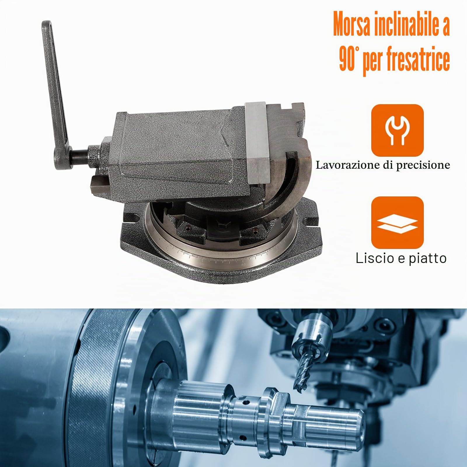 Morsa da Banco 125mm,Morsa di Precisione per Macchinari con Base Girevole Trapano a Colonna Radiale Tornio e Fresatrice Morsetto per Fresatura, Foratura e Finitura di Pezzi di Precisione