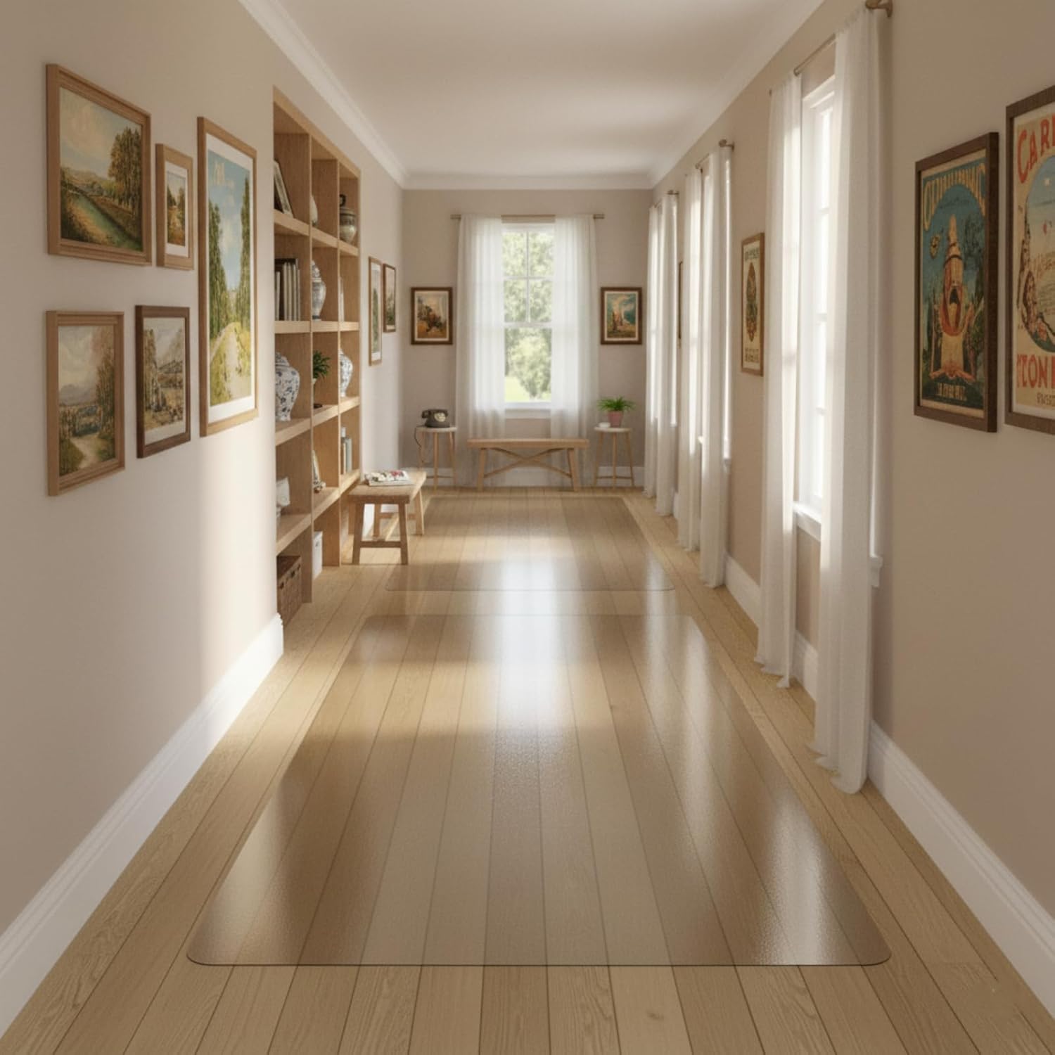 Clear Runner Mat for Hallway, 2x6ft Waterproof Plastic Floor Protector for Kitchen, Non-Slip Runner Rug for Entryway, Porch, Laundry, Area Rug for High Traffic, Indoor Outdoor Use (Transparent)