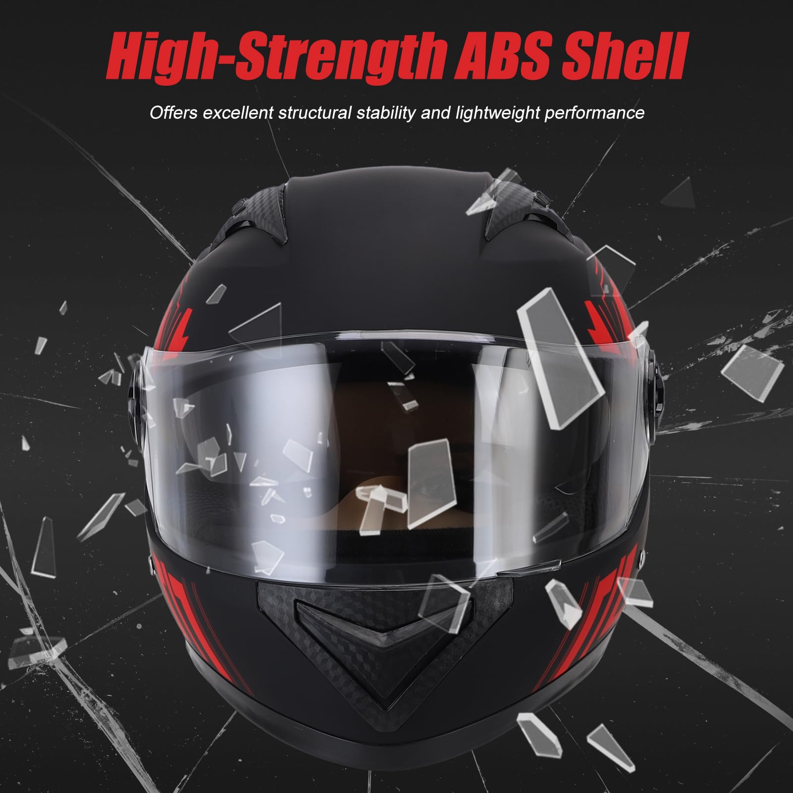 Casque de Moto, Casque de Vélo Léger pour Hommes et Femmes, Circonférences de Tête de Casque de Visage Complet de 54 à 61 Cm avec Coucheur de Cou Détachable, Couche de Coton