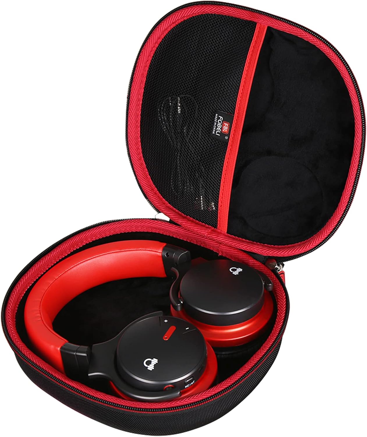 FBLFOBELI Hard Headphone Storage Case for Silensys E7 / PurelySound E7 / MOVSSOU E7 / COWIN E7 / Tapela E7 / Audonia E7 Active Noise Cancelling Bluetooth Headphones (Case Only) (Red) - Image 2