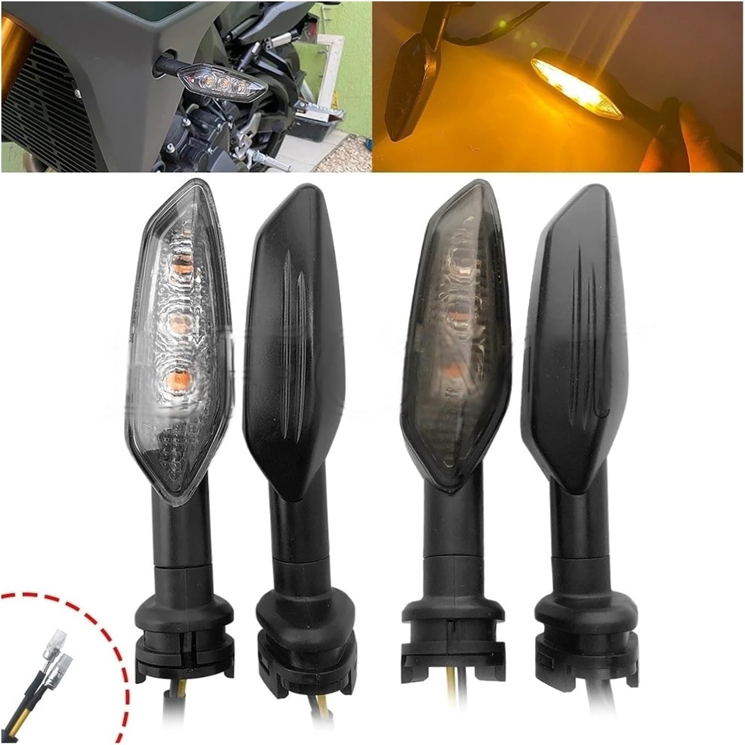 Generic Mini uniwersalne wskaźniki Dla Yamaha FZ-25 2017-2020 Motocykl Przedni Tylny Kierunkowskaz